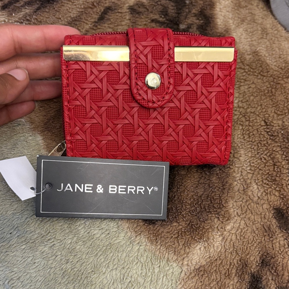 Jane & Berry Red Textured Women's Wallet - Picture 15 of 15